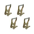 Tie 4 Safe Heavy Duty 2" Handle Ratchet Buckle Tow Dolly Truck Trailer Flatbed Farm, 4PK RB04RK-52-4